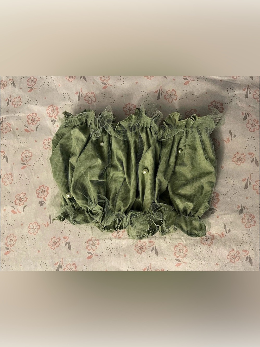 Green Ruffled Tube Top
